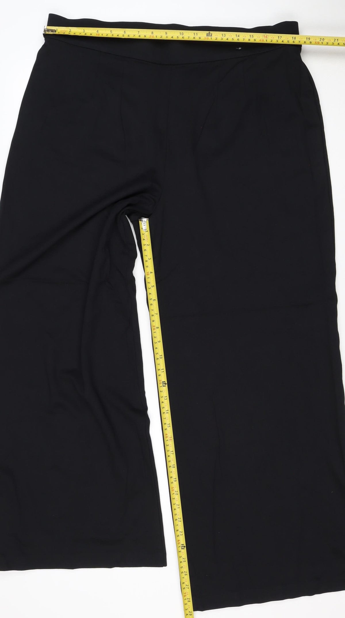 M&S Women’s Black Size 12 Regular Stretch Straight Trousers