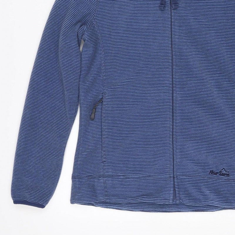 Peter Storm Women's Blue Stripe Size 12 Hooded Full Zip Fleece Jacket
