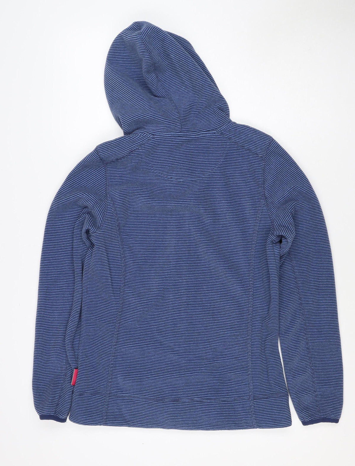 Peter Storm Women's Blue Stripe Size 12 Hooded Full Zip Fleece Jacket