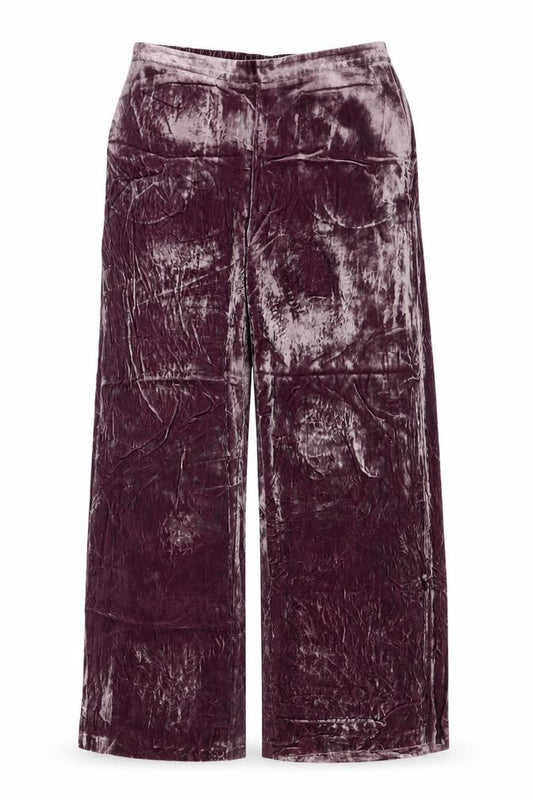 Autograph M&S Women’s Purple Velvet Wide-Leg Trousers UK 14