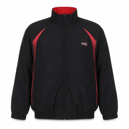 Allsportmen Men’s Black Red L Sport Hitech Full Zip Windbreaker Jacket