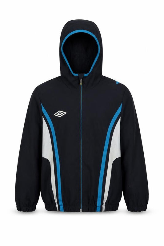 Umbro Boys Black Blue 8-9 Years Hooded Full Zip Track Jacket