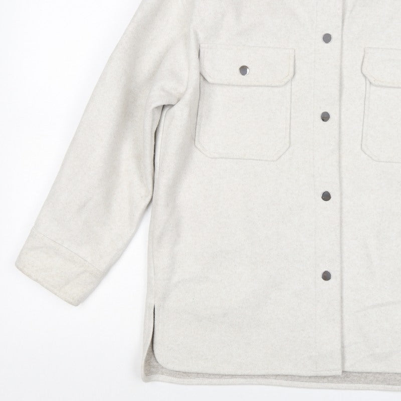 Zara Women Ivory S Fleece Shacket Snap Button Pocket Jacket