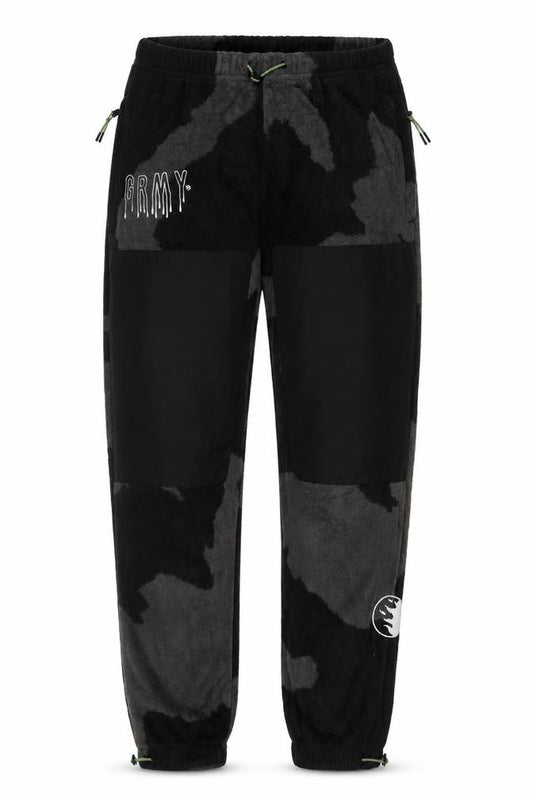 GRMY Men's Black Grey Camo Fleece Sweatpants Joggers Size L Pockets