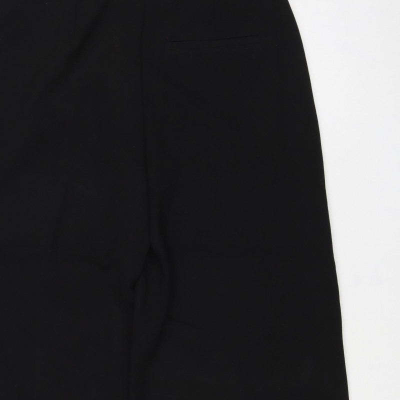 Marks & Spencer Women Black Size 12 Short Tailored Straight Trousers