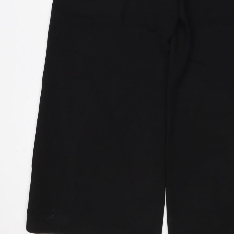 Marks & Spencer Women Black Size 12 Short Tailored Straight Trousers