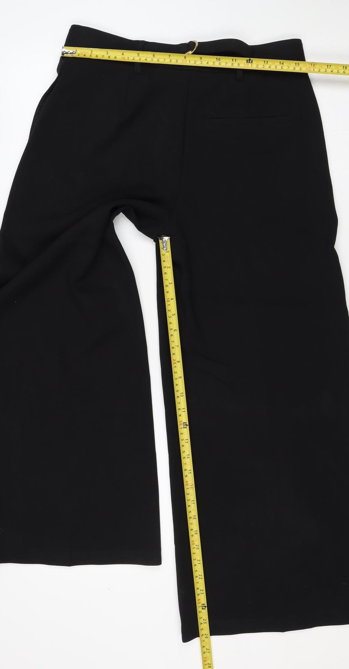 Marks & Spencer Women Black Size 12 Short Tailored Straight Trousers