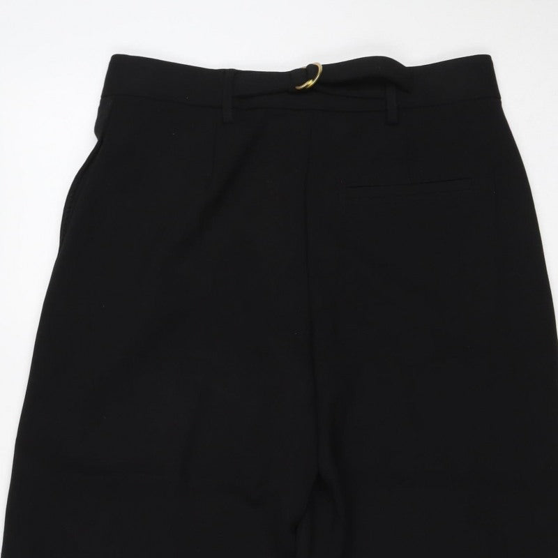 Marks & Spencer Women Black Size 12 Short Tailored Straight Trousers