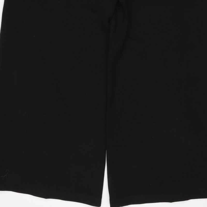 Marks & Spencer Women Black Size 12 Short Tailored Straight Trousers