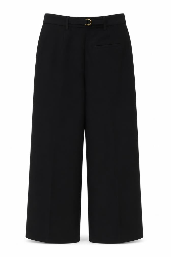Marks & Spencer Women Black Size 12 Short Tailored Straight Trousers