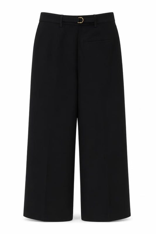 Marks & Spencer Women Black Size 12 Short Tailored Straight Trousers