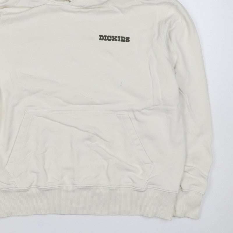 Dickies Men's Ivory L Pullover Hoodie Graphic Mountain Logo