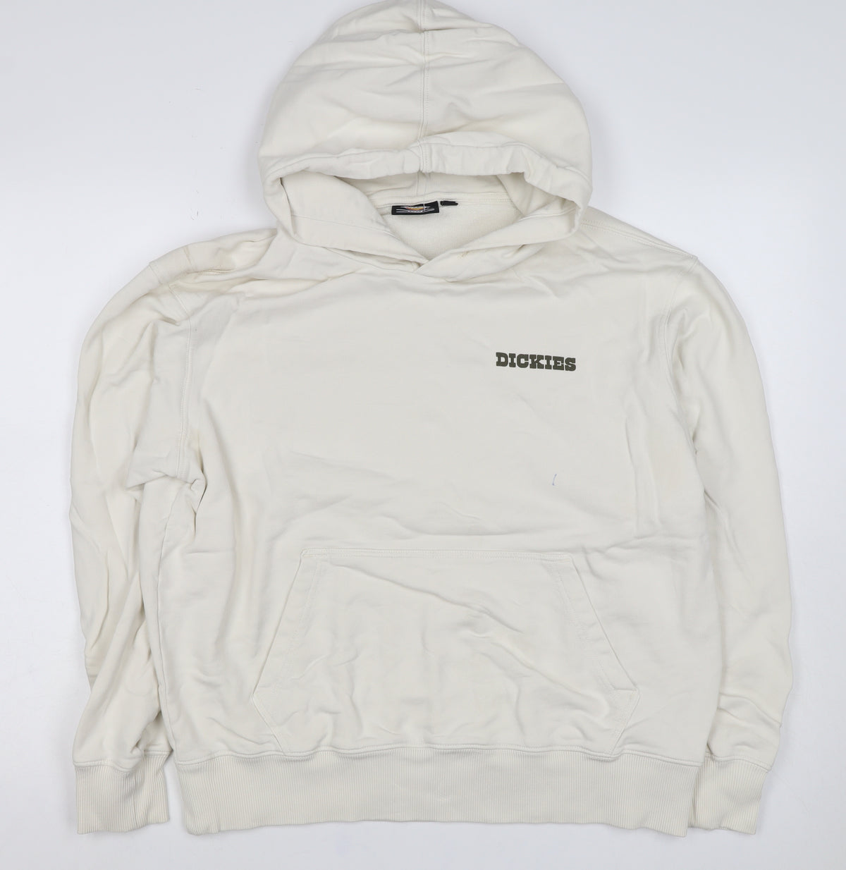 Dickies Men's Ivory L Pullover Hoodie Graphic Mountain Logo