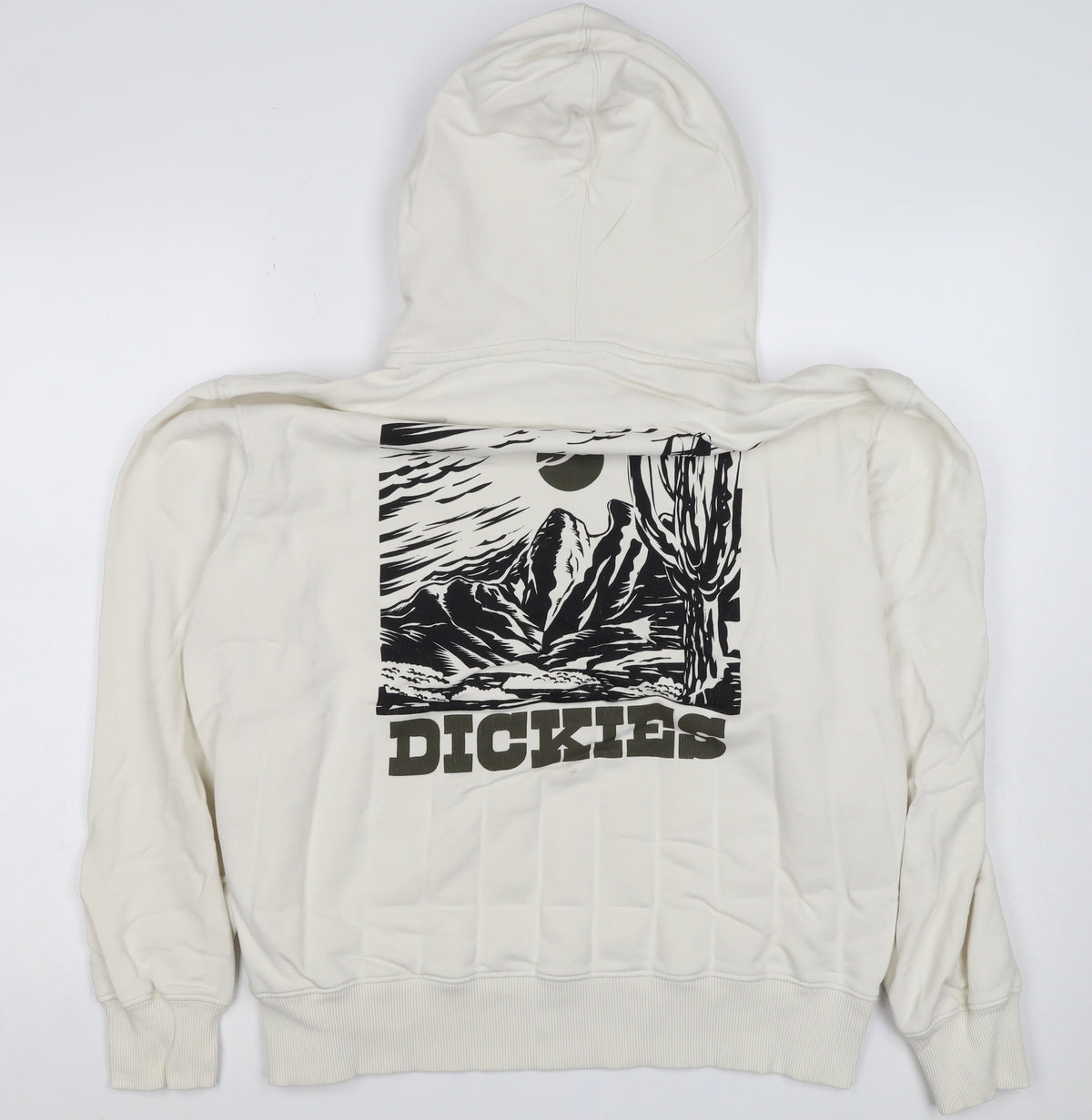 Dickies Men's Ivory L Pullover Hoodie Graphic Mountain Logo