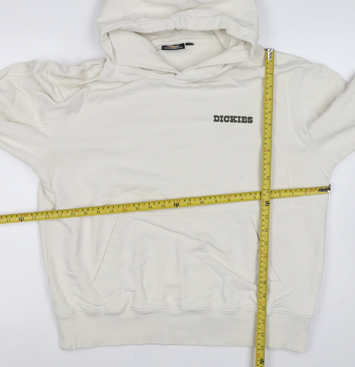 Dickies Men's Ivory L Pullover Hoodie Graphic Mountain Logo
