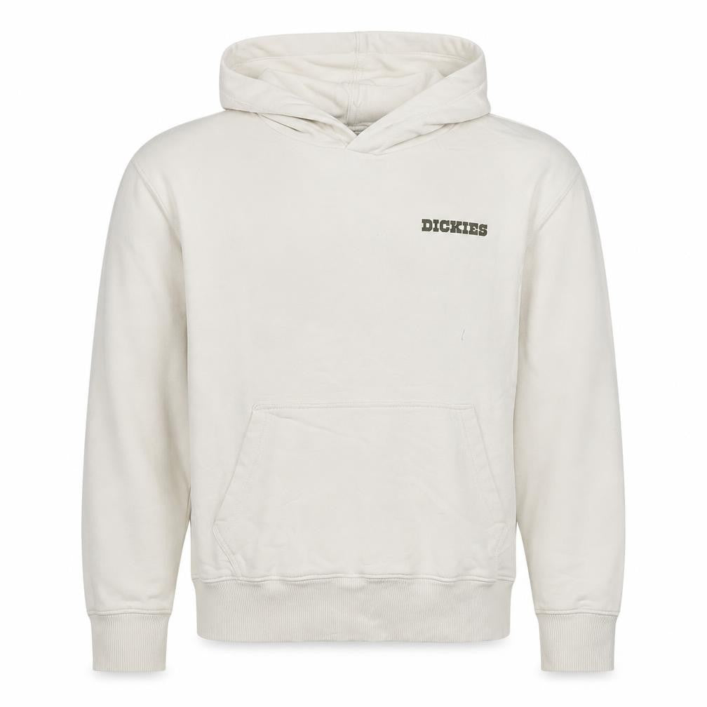 Dickies Men's Ivory L Pullover Hoodie Graphic Mountain Logo