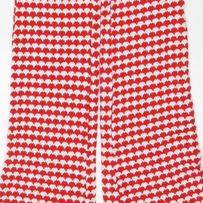 Zara Women Red White Striped Knit Flared Trousers Size M