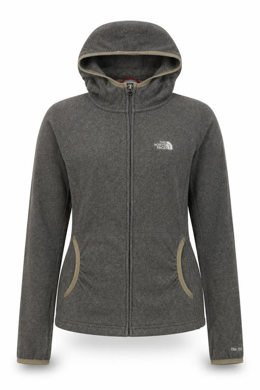 The North Face Women’s Grey S Petite TKA 100 Hooded Fleece Jacket