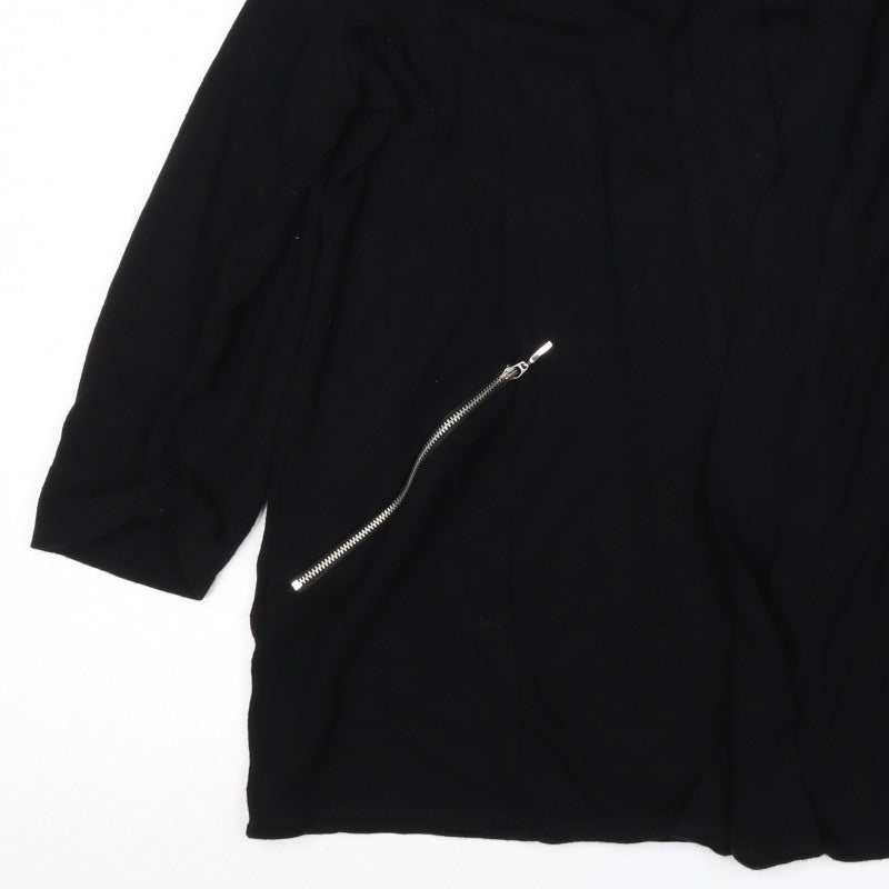 Wallis Women’s Black Size 20 Open Zip Pocket Cardigan