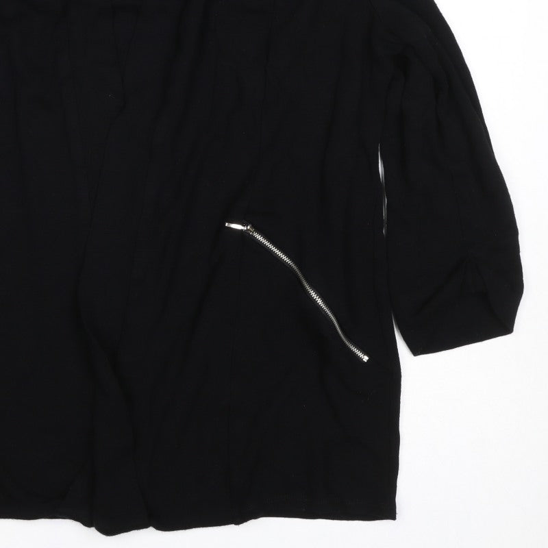 Wallis Women’s Black Size 20 Open Zip Pocket Cardigan