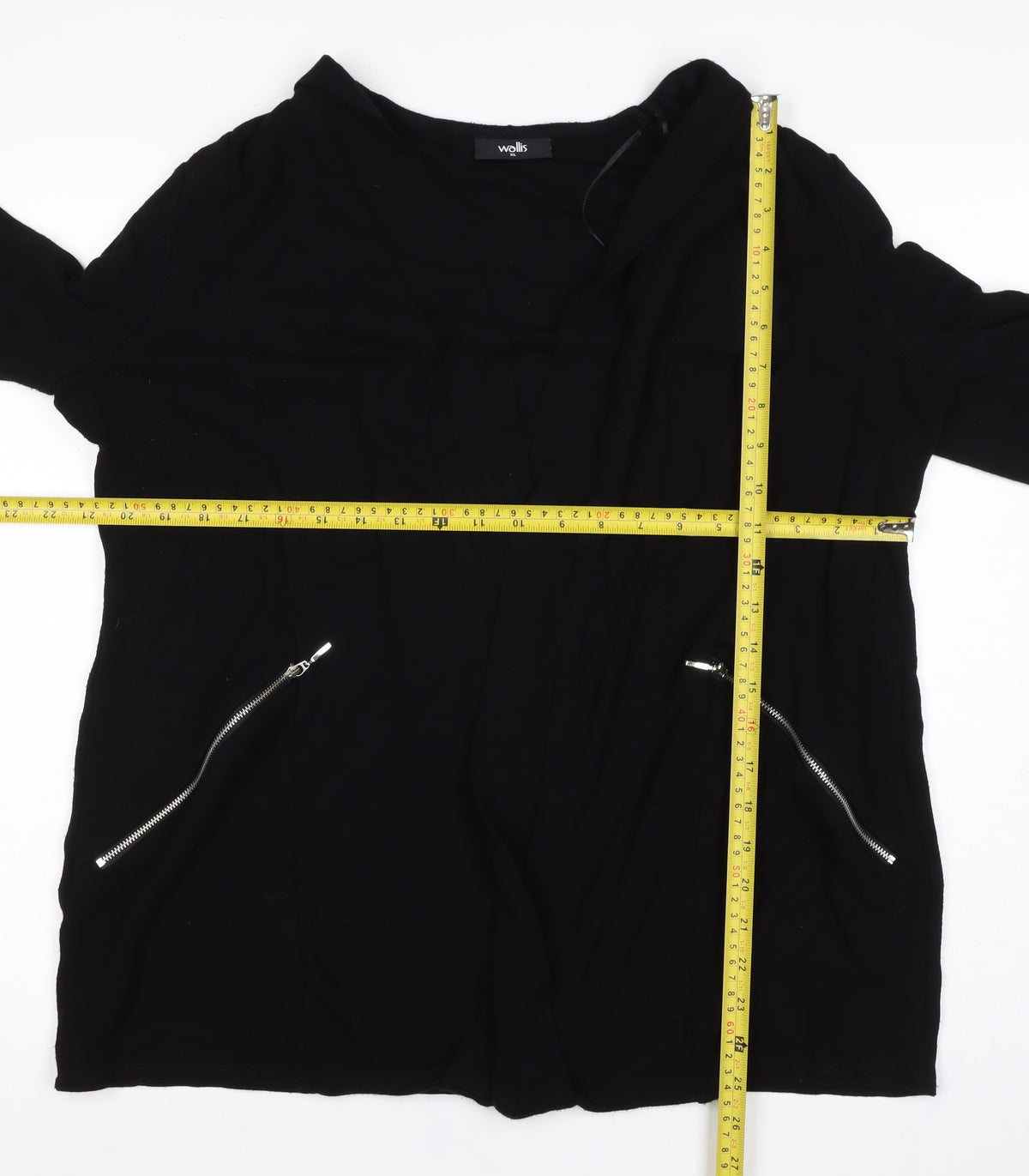 Wallis Women’s Black Size 20 Open Zip Pocket Cardigan