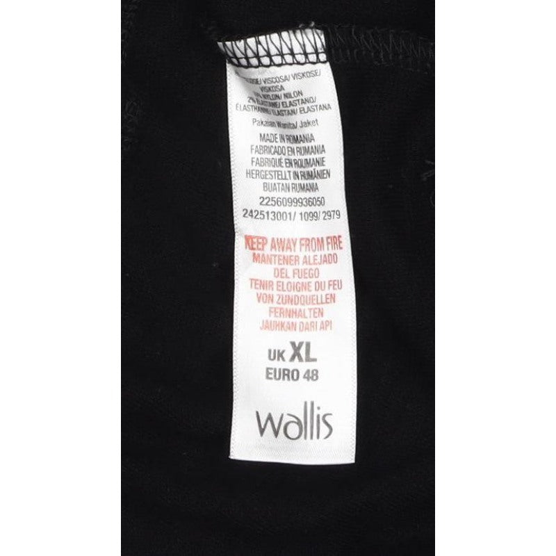 Wallis Women’s Black Size 20 Open Zip Pocket Cardigan