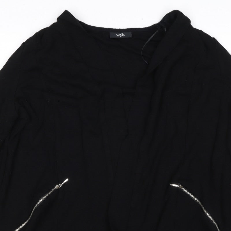 Wallis Women’s Black Size 20 Open Zip Pocket Cardigan