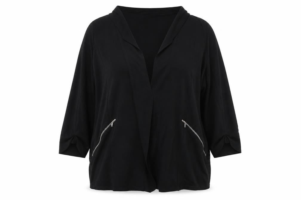 Wallis Women’s Black Size 20 Open Zip Pocket Cardigan