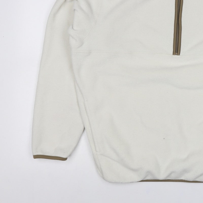 UNIQLO Men’s Ivory XL Quarter Zip Fleece Pullover Sweatshirt Pockets