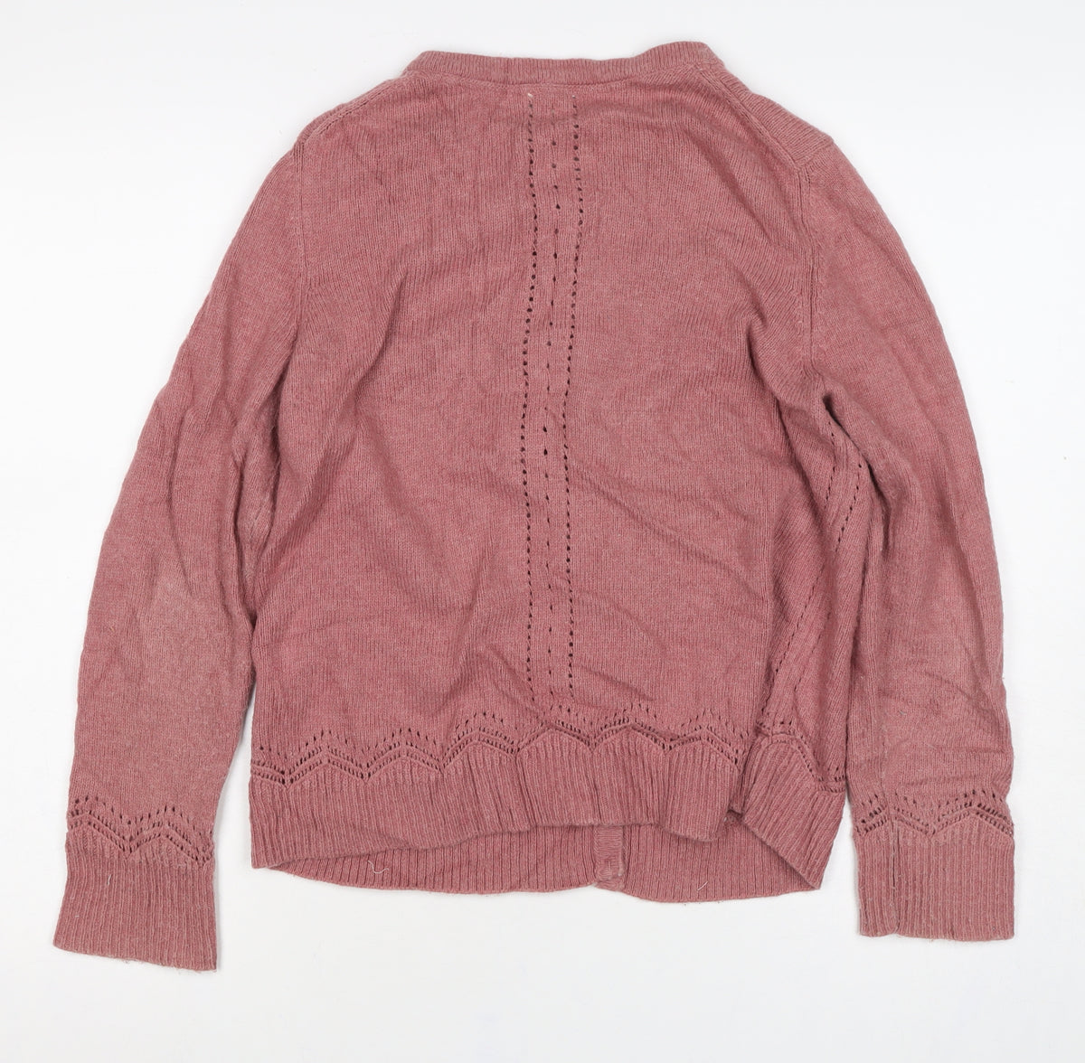 White Stuff Women’s Pink Wool Blend Button Cardigan Size 12 V-Neck