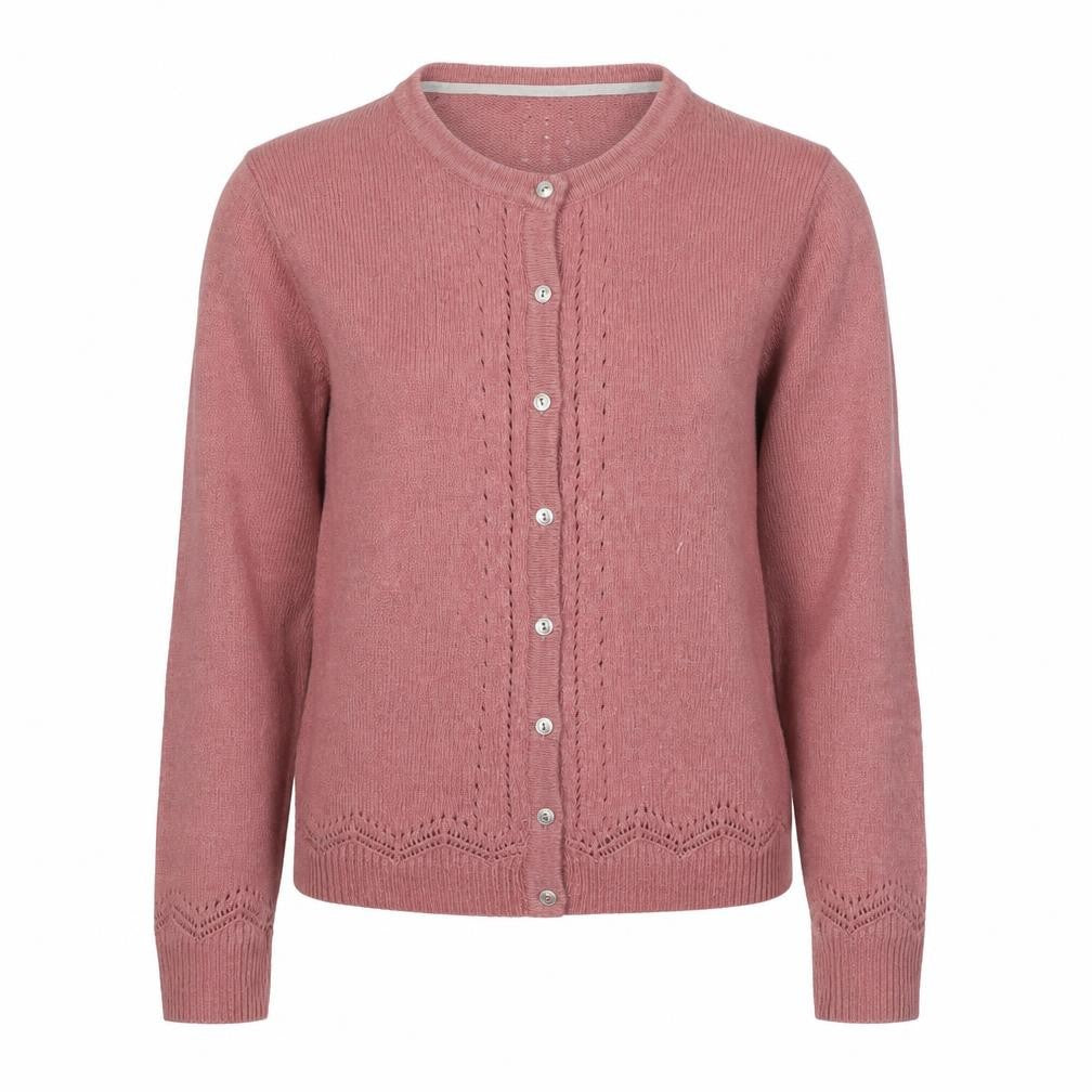 White Stuff Women’s Pink Wool Blend Button Cardigan Size 12 V-Neck