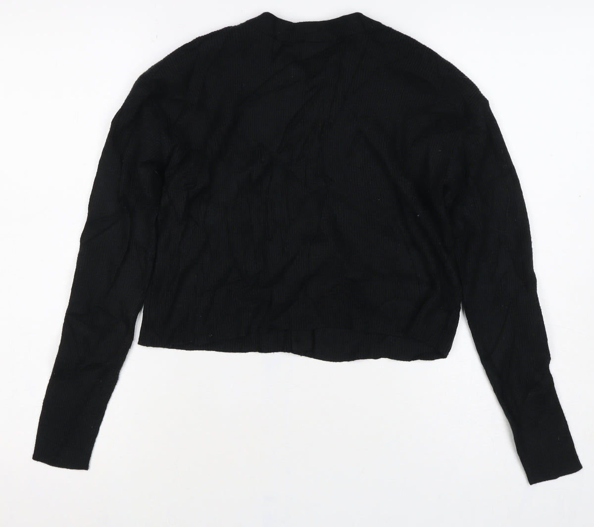 ASOS Design Women’s Black S Button Crew Neck Knit Cardigan