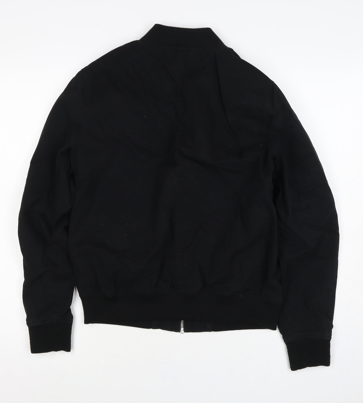Topman Men’s Black S Cotton Bomber Jacket Full Zip Lined