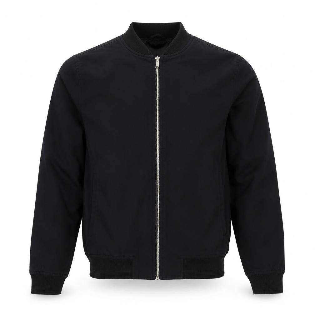 Topman Men’s Black S Cotton Bomber Jacket Full Zip Lined