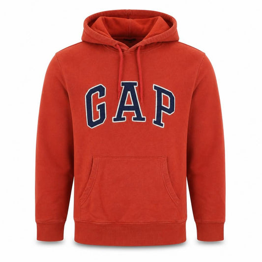 GAP Men’s Orange M Pullover Hoodie College Logo Fleece