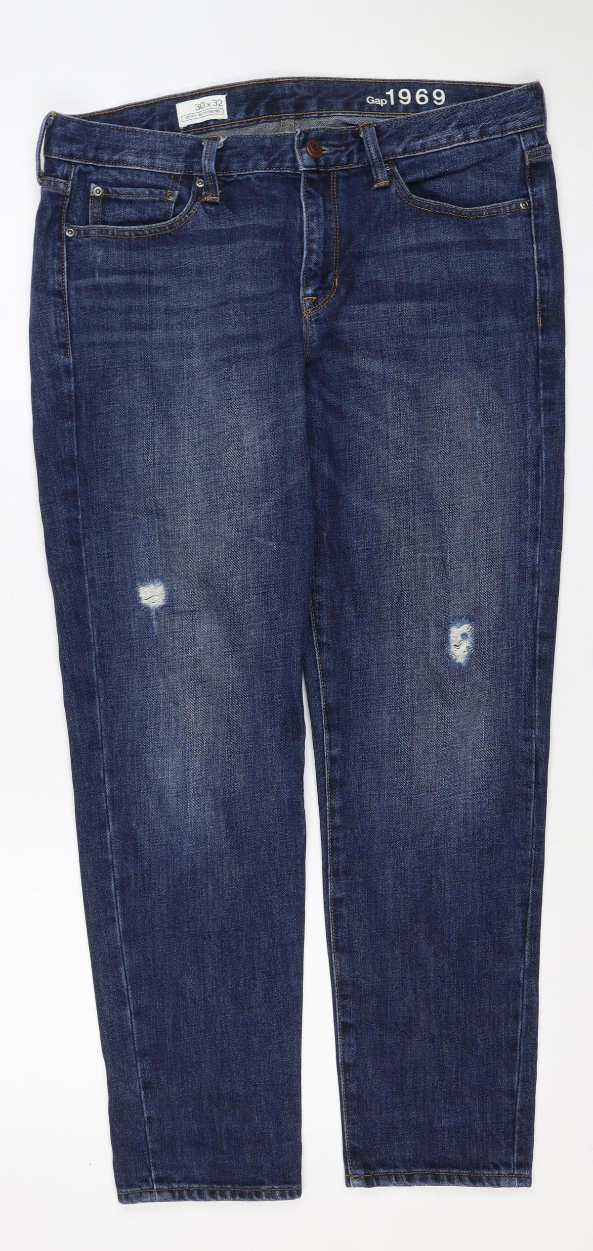 Gap 1969 Men’s Blue 30x32 Straight Distressed Cotton Jeans
