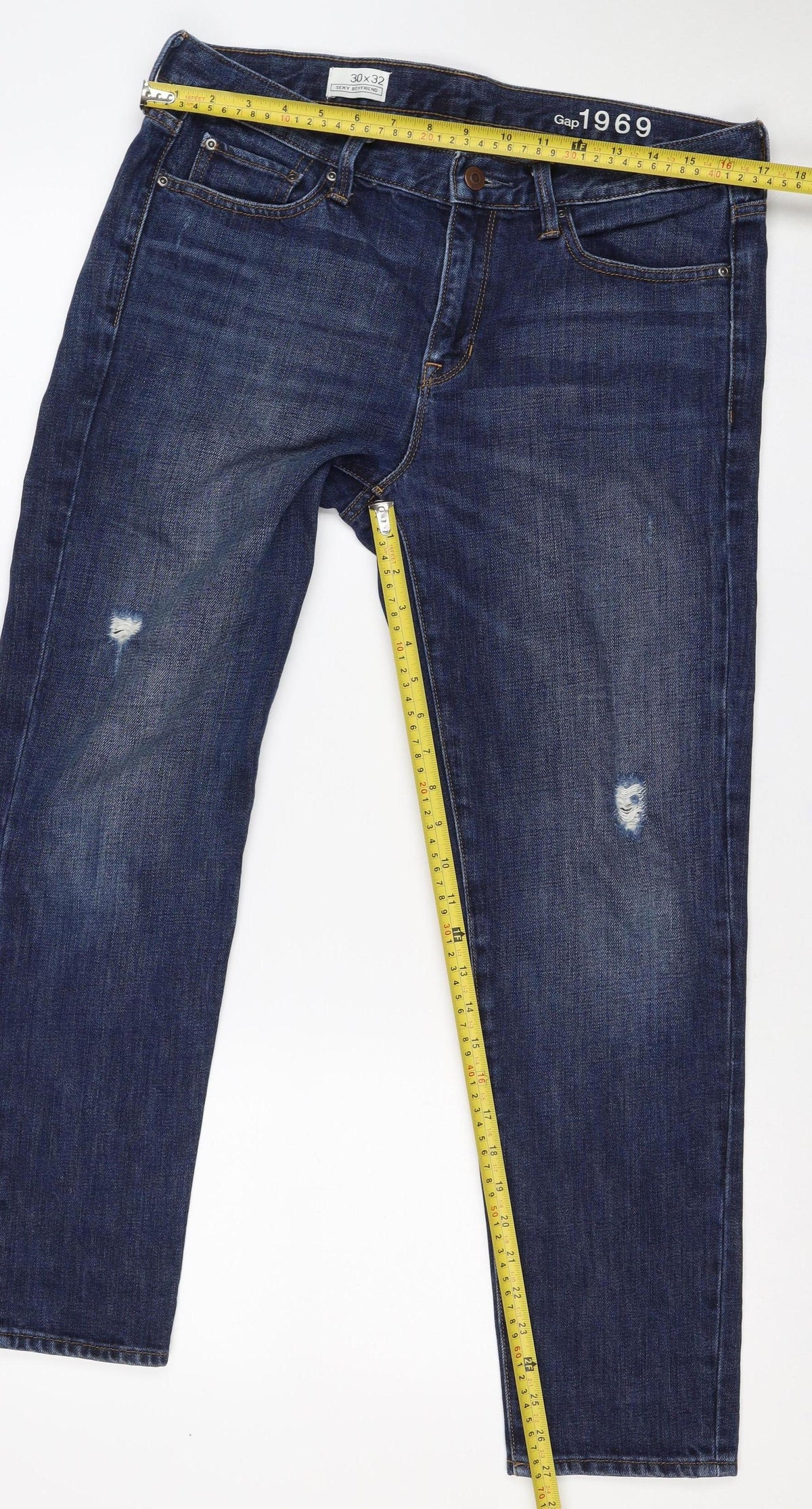 Gap 1969 Men’s Blue 30x32 Straight Distressed Cotton Jeans