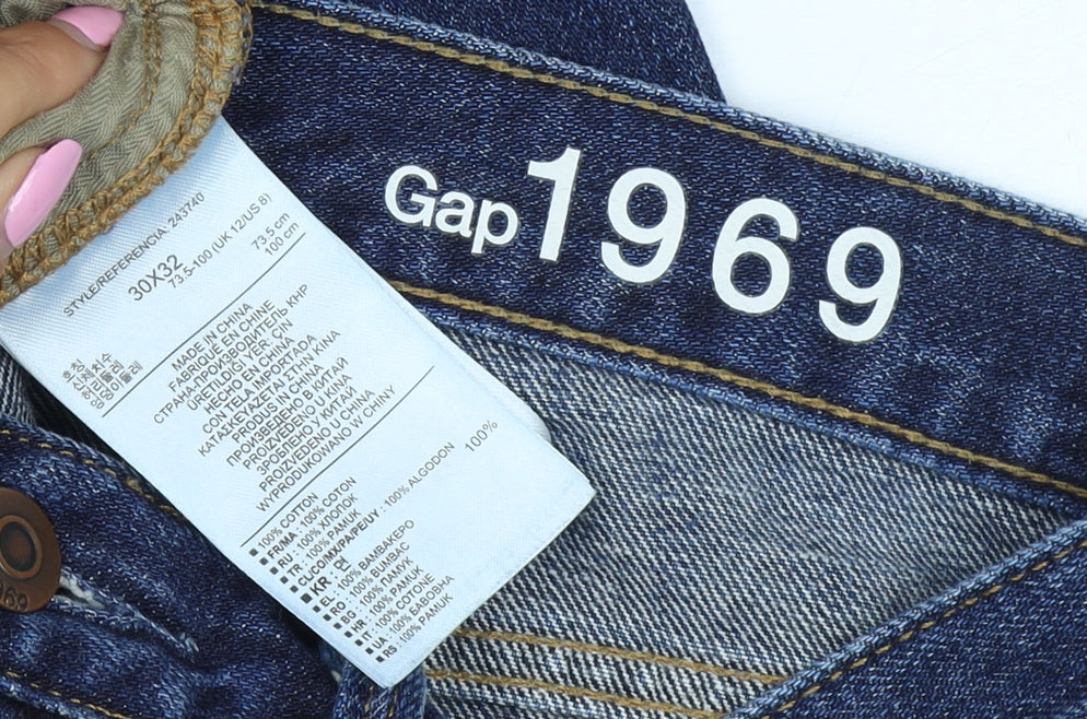 Gap 1969 Men’s Blue 30x32 Straight Distressed Cotton Jeans