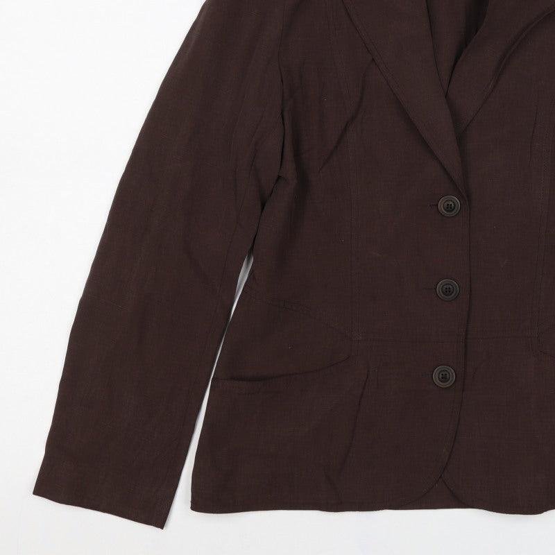 Setter Women’s Brown UK 14 Three Button Tailored Blazer Jacket