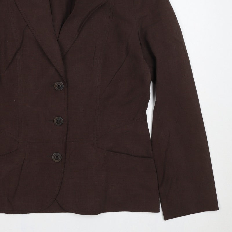 Setter Women’s Brown UK 14 Three Button Tailored Blazer Jacket