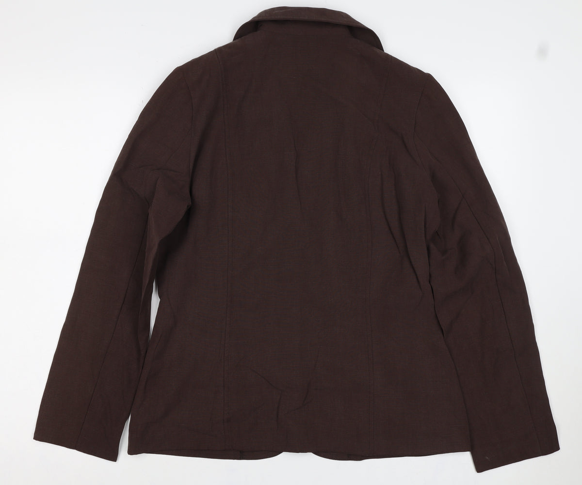 Setter Women’s Brown UK 14 Three Button Tailored Blazer Jacket