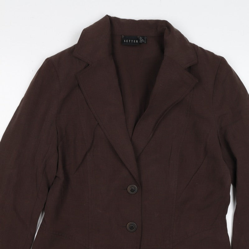 Setter Women’s Brown UK 14 Three Button Tailored Blazer Jacket
