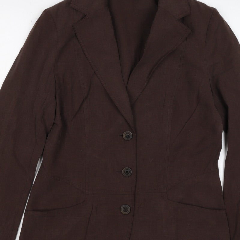 Setter Women’s Brown UK 14 Three Button Tailored Blazer Jacket