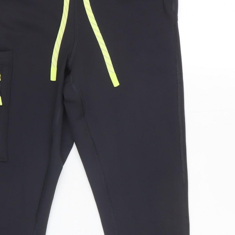 Goodmove Women’s Black UK 10 Track Pants Drawstring Zip Pocket