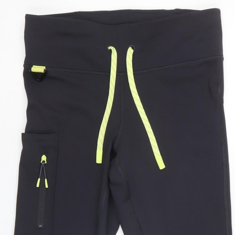 Goodmove Women’s Black UK 10 Track Pants Drawstring Zip Pocket