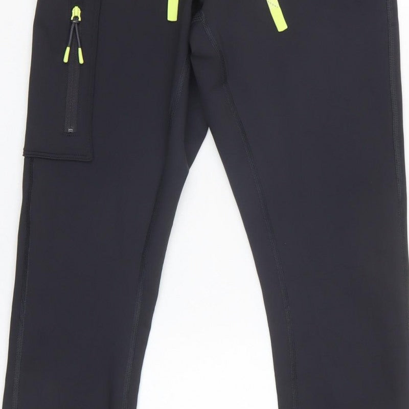 Goodmove Women’s Black UK 10 Track Pants Drawstring Zip Pocket