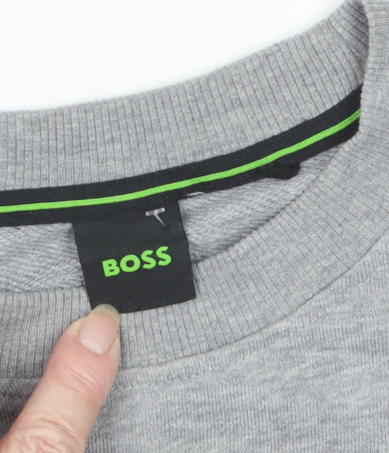 BOSS Men’s Grey Size S Crew Neck Pullover Sweatshirt