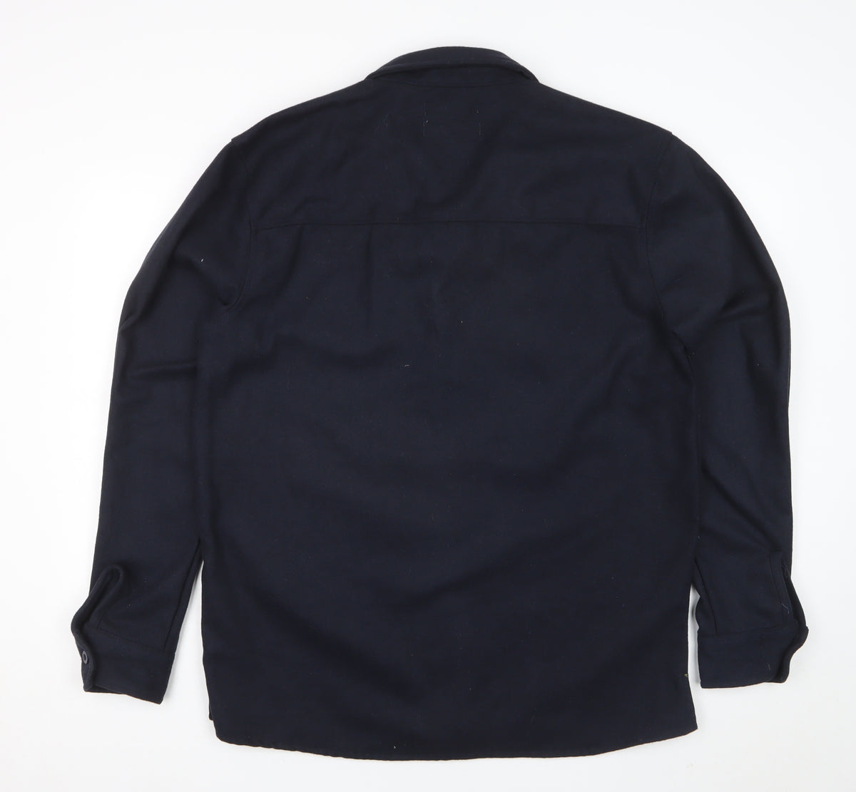 Bellfield Men’s Navy Large B Spectran Button-Up Overshirt Pockets