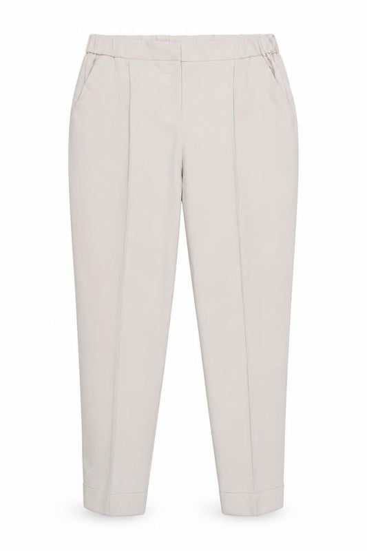 Dorothy Perkins Women Beige UK 14 Tapered Elastic Waist Trousers