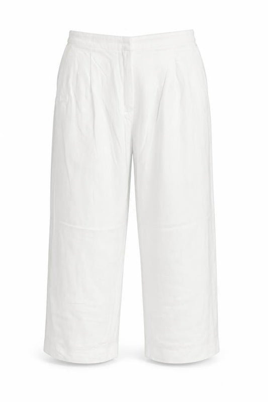 Jaeger Women’s Ivory Size 18 Pleated Wide-Leg Viscose Trousers